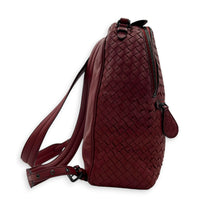Intrecciato Backpack Red in Intrecciato Leather, Gunmetal hardware