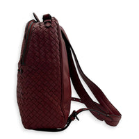 Intrecciato Backpack Red in Intrecciato Leather, Gunmetal hardware