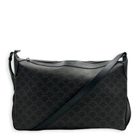 Romy Triomphe Shoulder Bag Black in Coated Canvas, Silver hardware