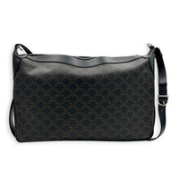 Romy Triomphe Shoulder Bag Black in Coated Canvas, Silver hardware