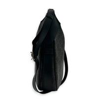 Romy Triomphe Shoulder Bag Black in Coated Canvas, Silver hardware