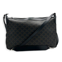 Romy Triomphe Shoulder Bag Black in Coated Canvas, Silver hardware