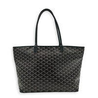 Artois GM Black Tote Bag in Coated Canvas, Silver hardware