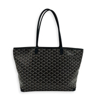 Artois GM Black Tote Bag in Coated Canvas, Silver hardware