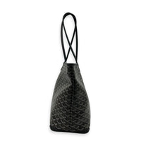 Artois GM Black Tote Bag in Coated Canvas, Silver hardware