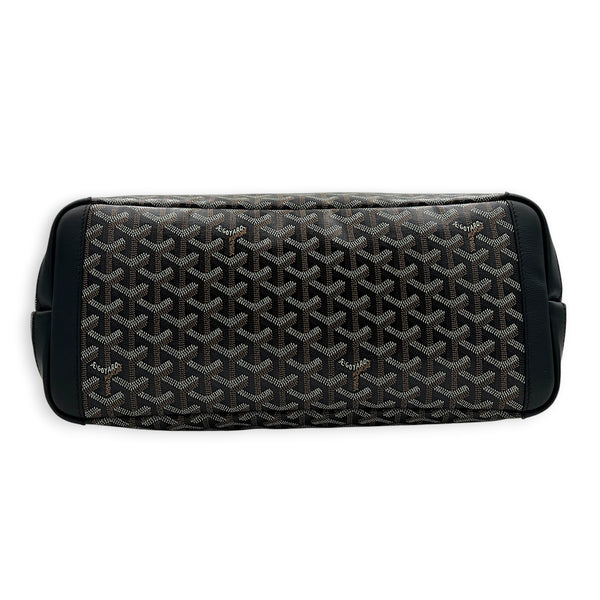 Artois GM Black Tote Bag in Coated Canvas, Silver hardware