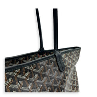 Artois GM Black Tote Bag in Coated Canvas, Silver hardware