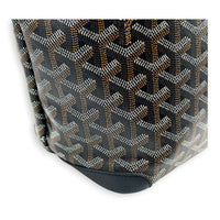 Artois GM Black Tote Bag in Coated Canvas, Silver hardware