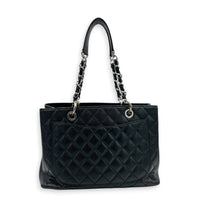 GST Tote Bag Grand Black in Caviar Leather, Silver hardware