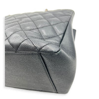 GST Tote Bag Grand Black in Caviar Leather, Silver hardware