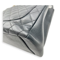 GST Tote Bag Grand Black in Caviar Leather, Silver hardware