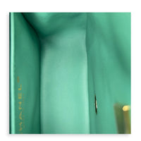 Square Mini Green Shoulder Bag in Lambskin, Light Gold hardware
