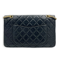 2.55 Noir Shoulder Bag in Calfskin, Gold hardware