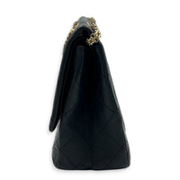 2.55 Noir Shoulder Bag in Calfskin, Gold hardware