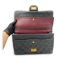 2.55 Noir Shoulder Bag in Calfskin, Gold hardware