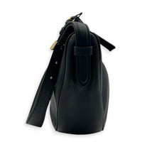 Demi-Lune Shoulder Bag Black in Calfskin, Gold hardware