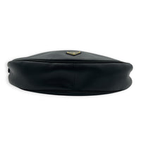 Demi-Lune Shoulder Bag Black in Calfskin, Gold hardware