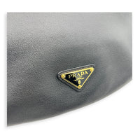 Demi-Lune Shoulder Bag Black in Calfskin, Gold hardware