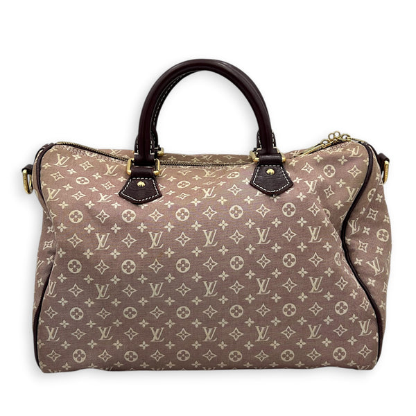 Speedy Bandouliere 30 Mini Lin Idylle Top Handle Bag in Fabric, Gold hardware