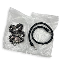 Crystal Shoulder Bag Black in Calfskin, Silver hardware
