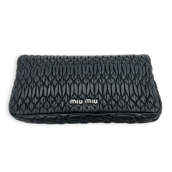 Crystal Shoulder Bag Black in Calfskin, Silver hardware
