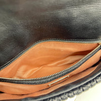 Crystal Shoulder Bag Black in Calfskin, Silver hardware