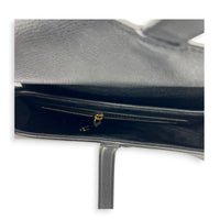 Saddle Medium Black Shoulder Bag in Calfskin, Gold hardware