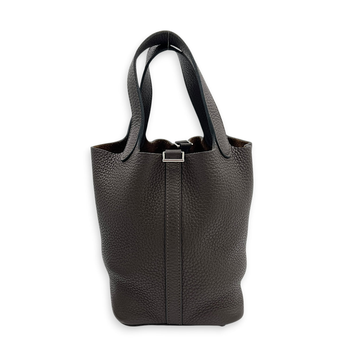 Picotin 18 Café Top Handle Bag in Clemence, Palladium hardware