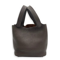 Picotin 18 Café Top Handle Bag in Clemence, Palladium hardware