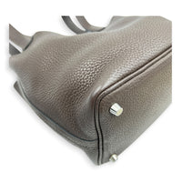 Picotin 18 Café Top Handle Bag in Clemence, Palladium hardware