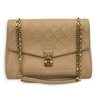 Saint Germain Shoulder Bag MM Beige in Monogram Empreinte Leather, Gold hardware