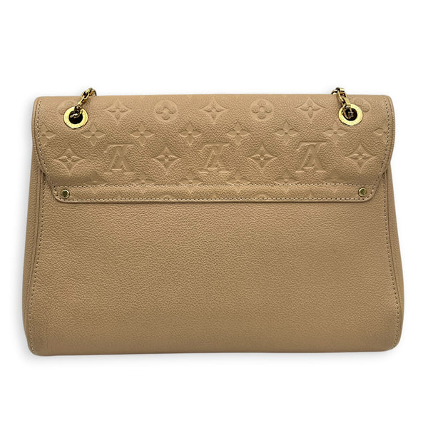 Saint Germain Shoulder Bag MM Beige in Monogram Empreinte Leather, Gold hardware