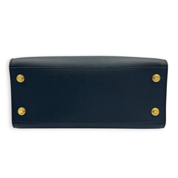 Steamer Top Handle Bag PM Black in Python Leather, Gold hardware