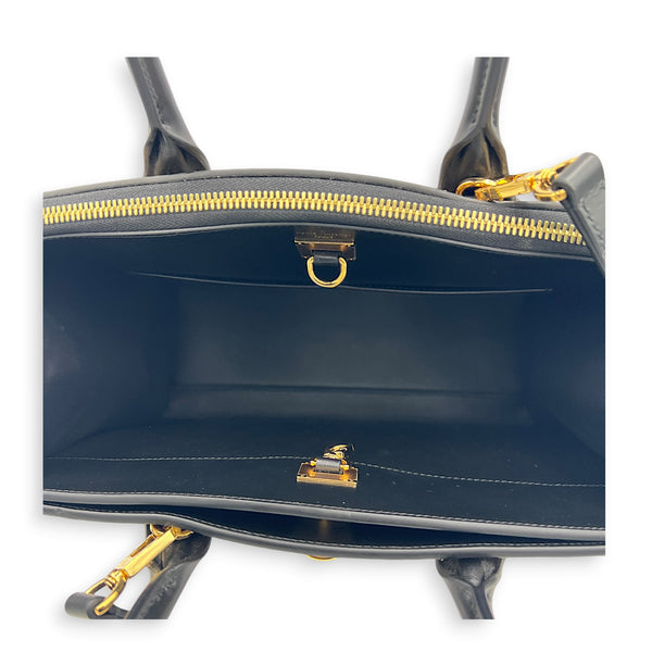 Steamer Top Handle Bag PM Black in Python Leather, Gold hardware
