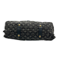 Cabby Shoulder Bag MM Black in Denim, Gold hardware