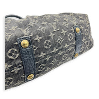 Cabby Shoulder Bag MM Black in Denim, Gold hardware