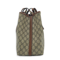 Emblem Tote Bag Beige Ebony in Coated Canvas, Gold hardware