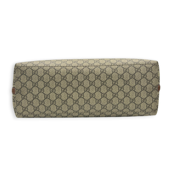Emblem Tote Bag Beige Ebony in Coated Canvas, Gold hardware