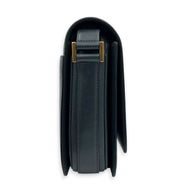 Le 61 Crossbody Bag Small Black in Calfskin, Gold hardware