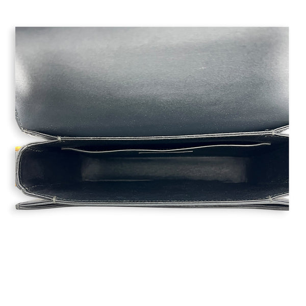Le 61 Crossbody Bag Small Black in Calfskin, Gold hardware