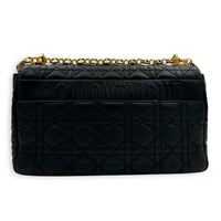 Caro Shoulder Bag Large Black in Calfskin, Gold hardware