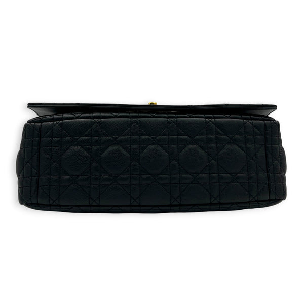 Caro Shoulder Bag Large Black in Calfskin, Gold hardware