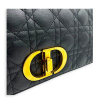 Caro Shoulder Bag Large Black in Calfskin, Gold hardware