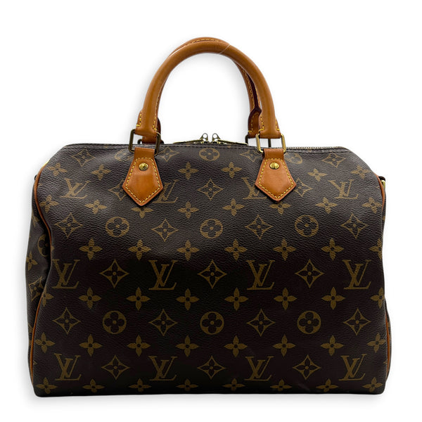 Speedy Bandouliere Top Handle Bag 30 Brown in Monogram Coated Canvas, Gold hardware