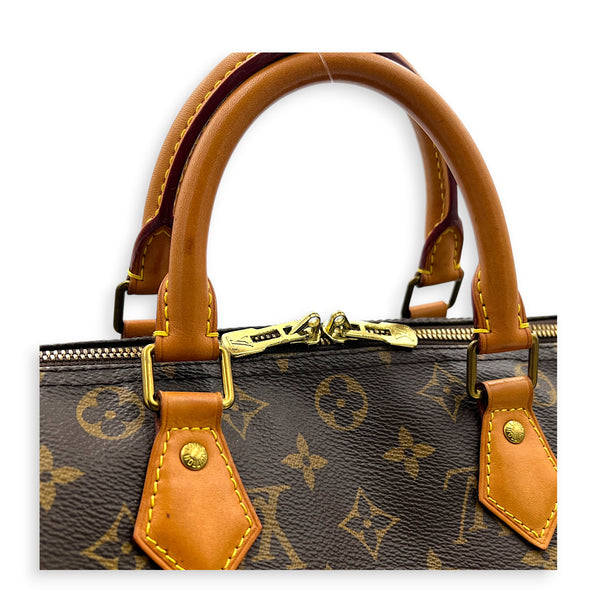 Speedy Bandouliere Top Handle Bag 30 Brown in Monogram Coated Canvas, Gold hardware