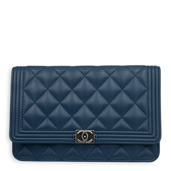 Boy Blue Wallet On Chain in Lambskin, Silver hardware