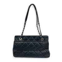 Timeless CC Black Shoulder Bag in Caviar Leather, Silver hardware