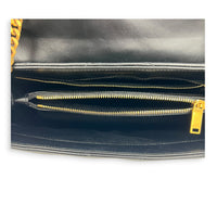 Loulou Medium Black Shoulder Bag in Calfskin, Gold hardware