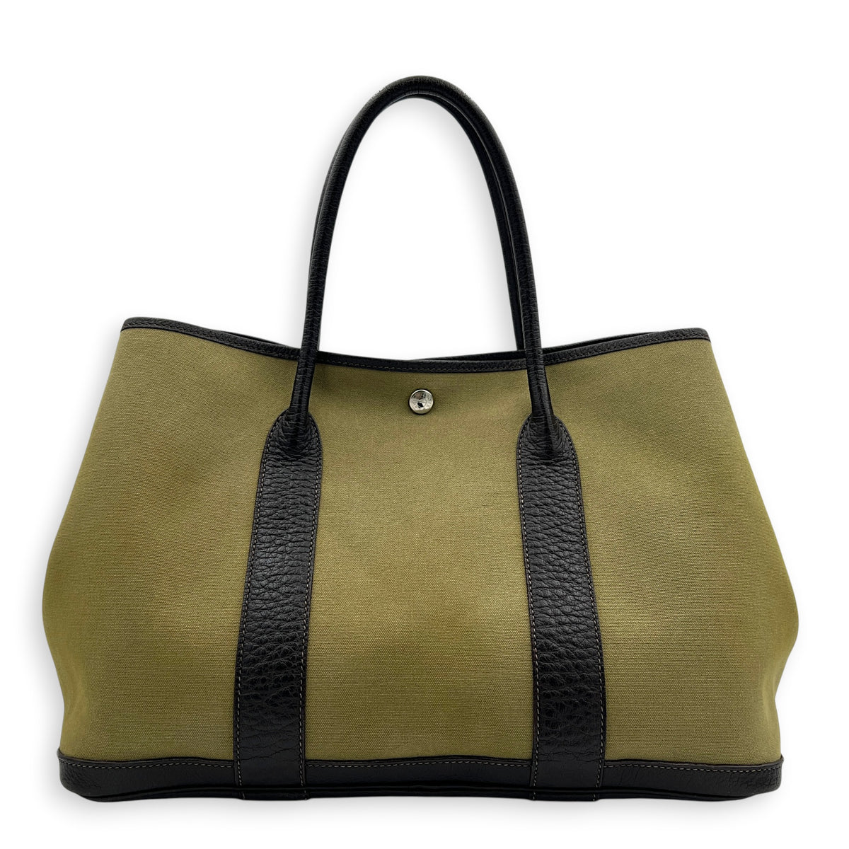 Garden Party 36 Green Top Handle Bag in Canvas, Palladium hardware