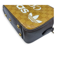 x Adidas Crossbody Bag Brown in Coated Canvas, Gold hardware